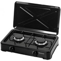 Ravanson K-02TB Plită de camping cu gaz, 2 arzătoare, 3710 W, negru (K-02TB)