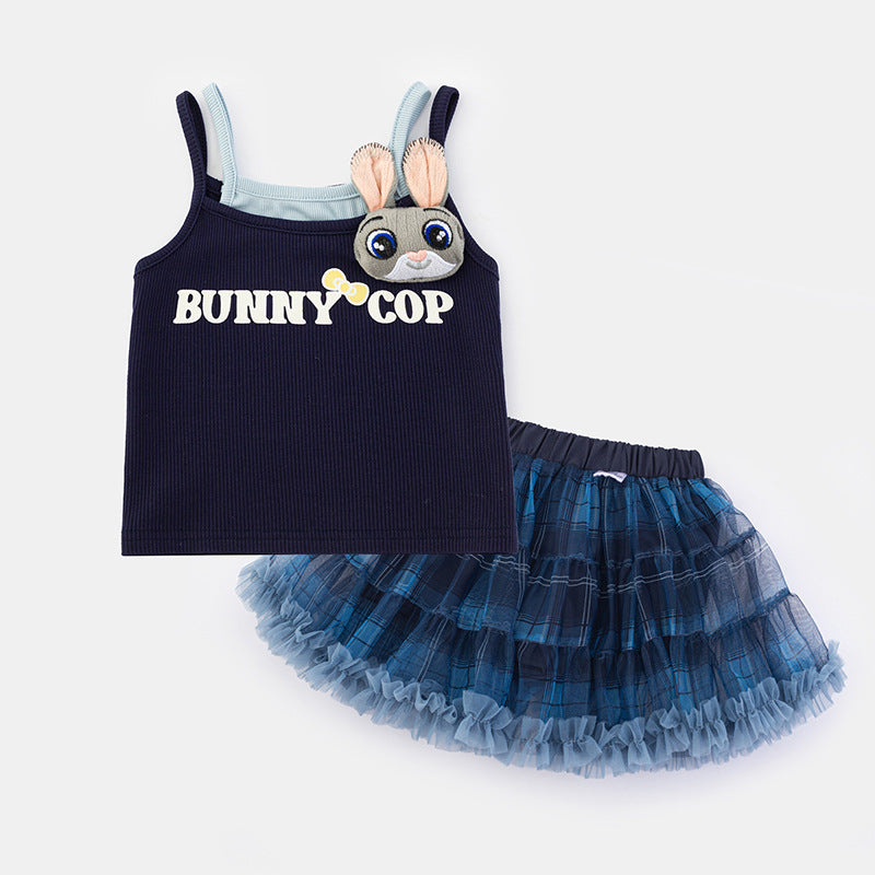 Cute Girls' Summer Gingham Mesh Tutu Skirt, Versatile Half Skirt Casual Dress for Kids
