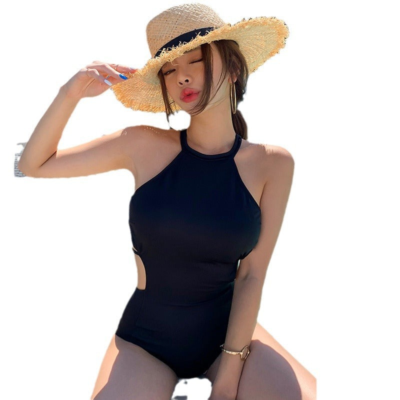 Conservative One-Piece Swimsuit with Tummy Control and Slimming Effect