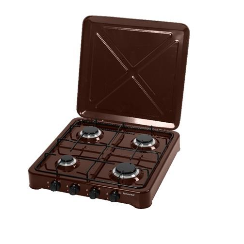 Ravanson K-04BR Plită de camping cu gaz, 4 arzătoare, maro (K-04BR)