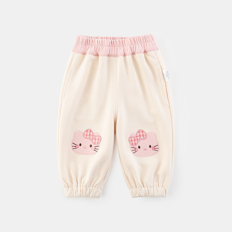 Chic Baby Girls' Cuffed Pants, Spring and Autumn Casual Trousers for Toddlers, A-Class Long Pants