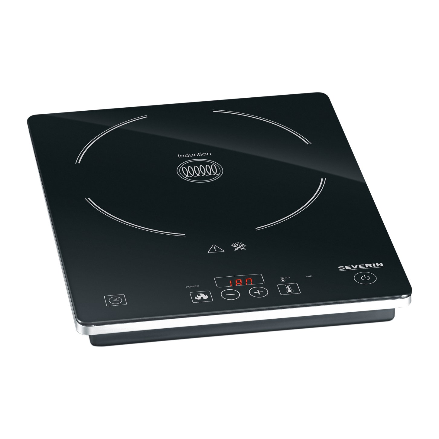 Plita electrica cu inductie Severin, S1071, ideal pentru camping/rulota/bucatarie mica, portabila, 1 arzator, sticla ceramica, 10 trepte de temperatura, detectare vas, senzor touch, temperatura reglabila 60-240°C, timer, negru (KP 1071)