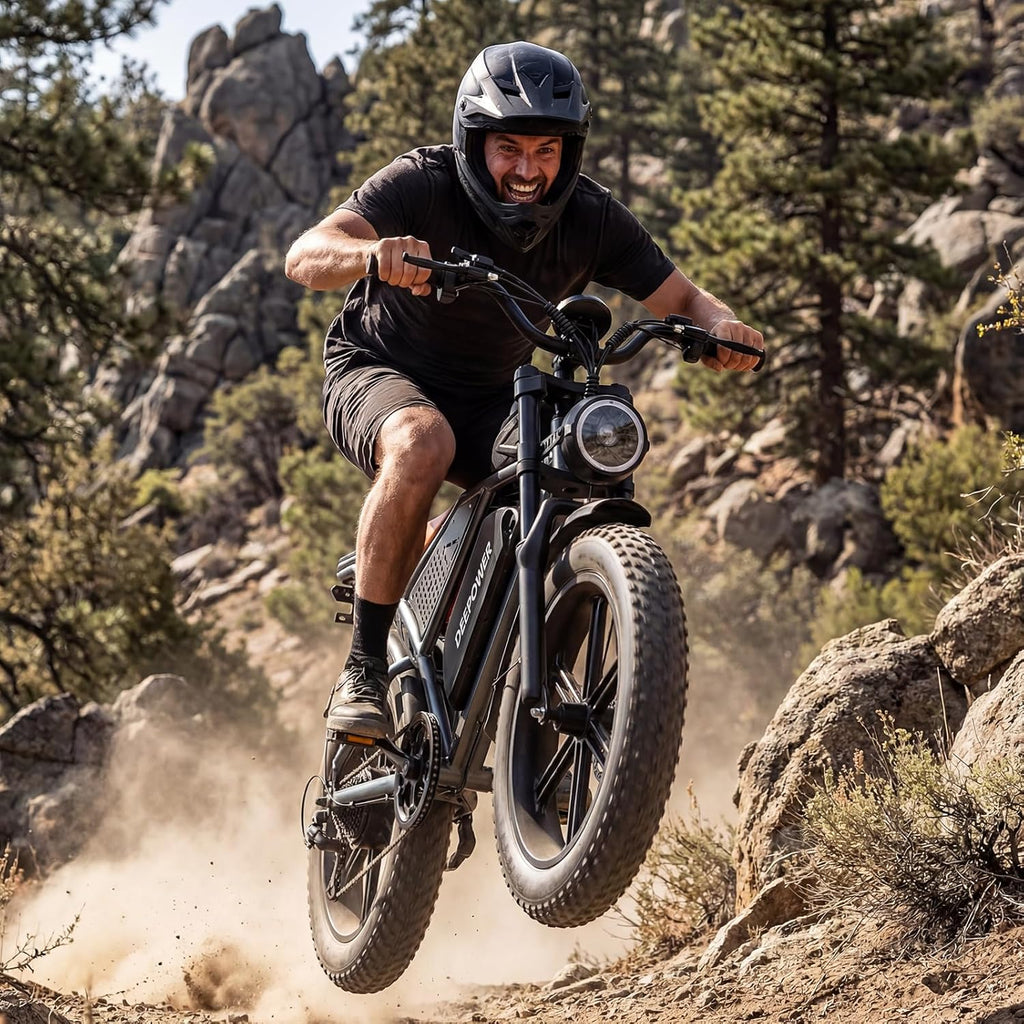 DEEPOWER QS7 Electric Bike, Removable Battery 48V 60Ah/35Ah/20Ah, Autonomy 110-250KM, Motor 120Nm, Fat Tyre 20'' X 4.0, 7 Speed, Full Hydraulic Suspension