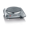 Plita electrica Severin, S1092, o zona de gatire, ideal pentru camping/rulota, comutator rotativ, 6 trepte de putere, placa 18 cm, pentru toate vasele de gatit, indicator luminos, material otel inoxidabil, 1500 W, inox (KP 1092)