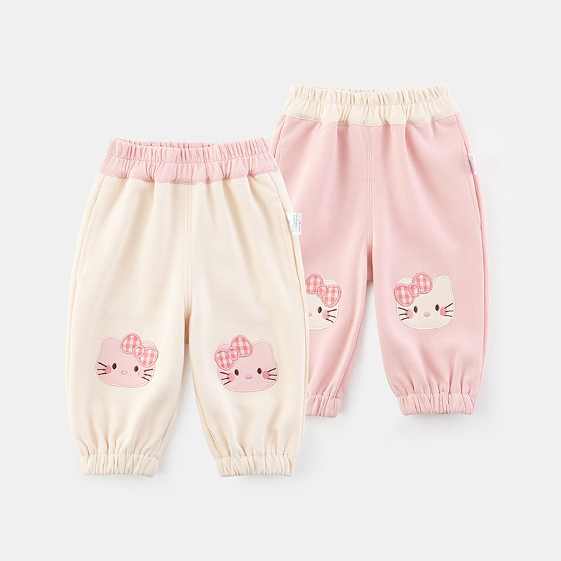 Chic Baby Girls' Cuffed Pants, Spring and Autumn Casual Trousers for Toddlers, A-Class Long Pants