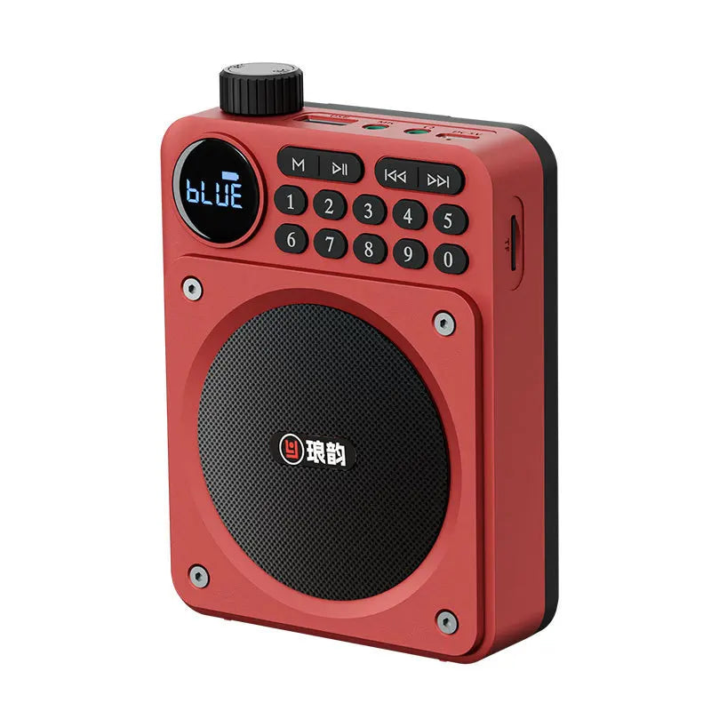 Dual Magnetic Speakers Digital FM Radio Red-0